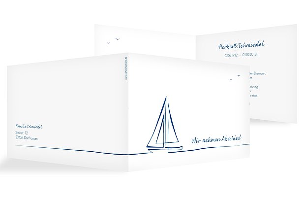 Trauerkarte Sail Away