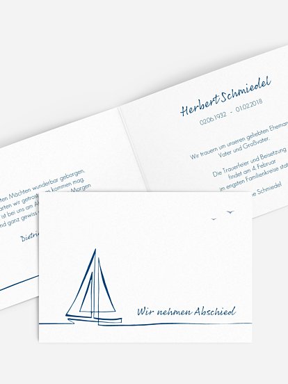 Trauerkarte Sail Away