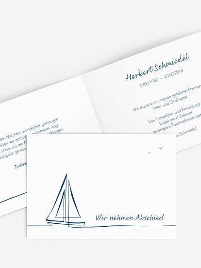 Trauerkarte Sail Away