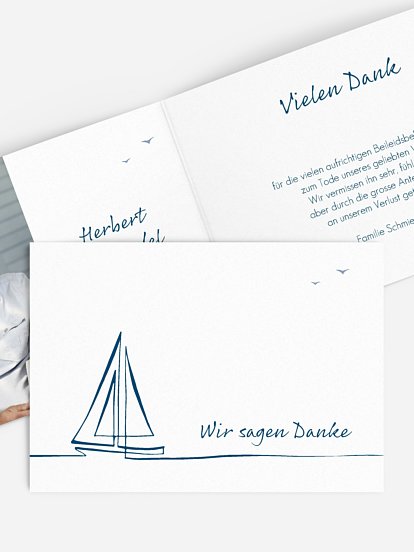 Trauerdanksagung Sail Away
