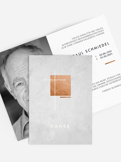 Trauerdanksagung Modern Cross