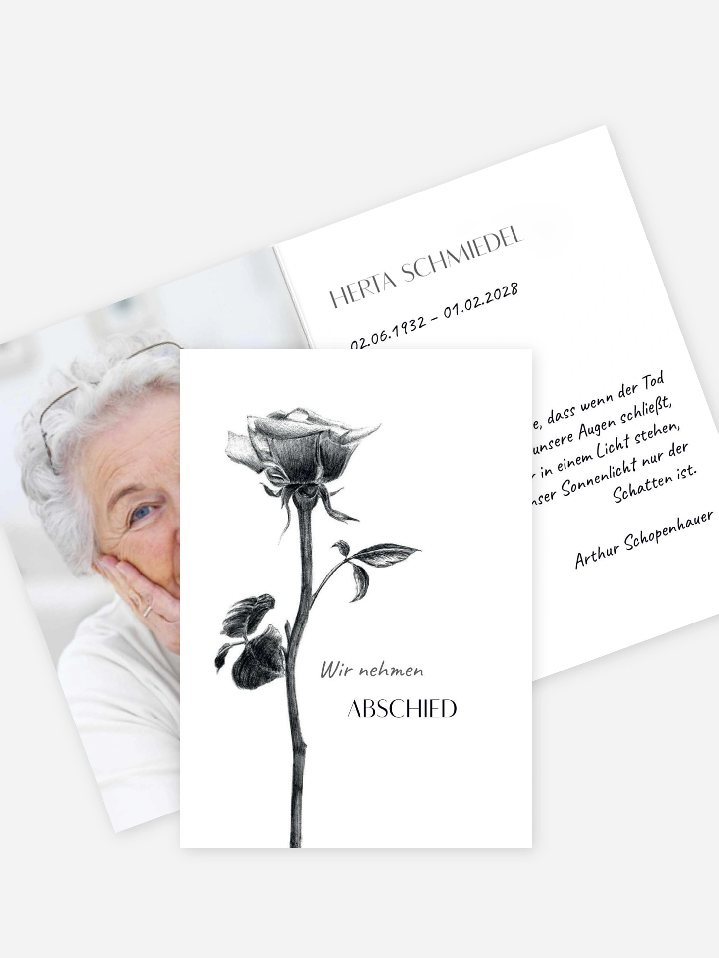 Sterbebild Zarte Rose