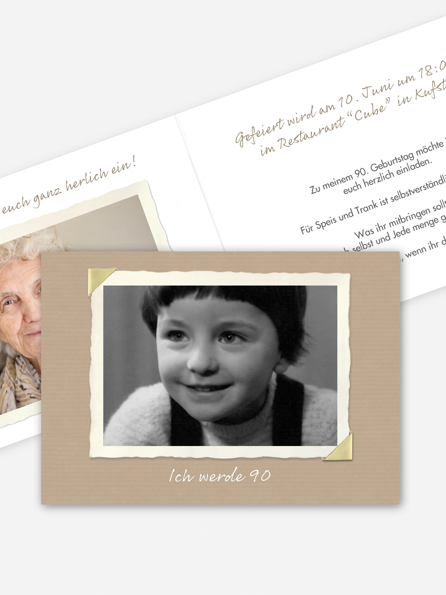 Einladung 90. Geburtstag Fotoalbum