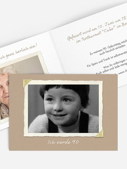 Einladung 90. Geburtstag Fotoalbum