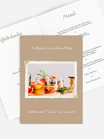 Menükarte Geburtstag Fotoalbum