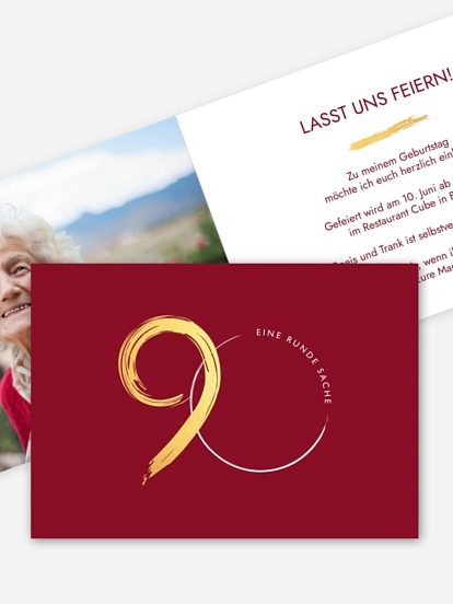 Einladung 90. Geburtstag Jetzt geht's rund