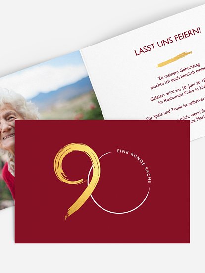 Einladung 90. Geburtstag Jetzt geht's rund
