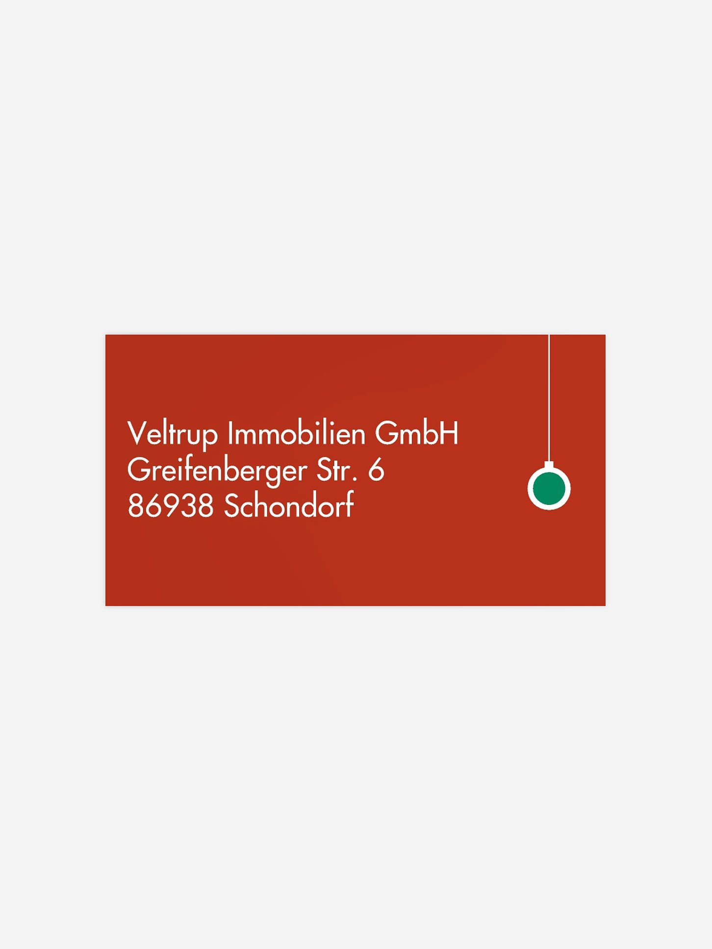 Empfängeraufkleber geschäftl. Weihnachten Verborgener Baum