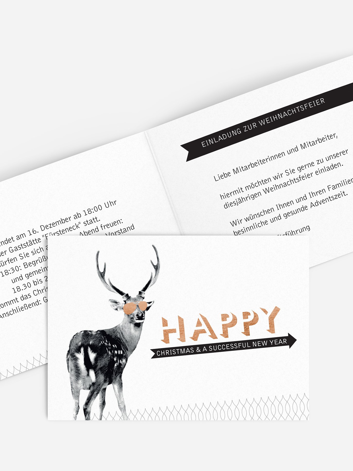 Weihnachtsfeier Hipster Deer