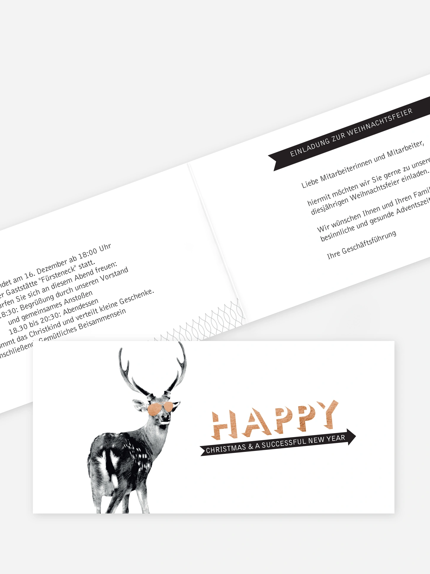 Weihnachtsfeier Hipster Deer