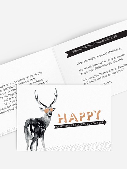 Weihnachtsfeier Hipster Deer