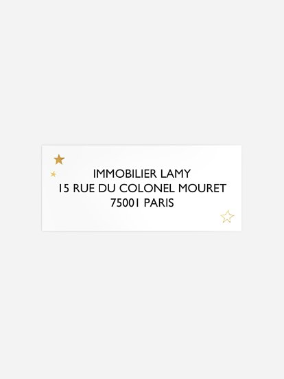 Étiquette expéditeur voeux entreprise Handlettering