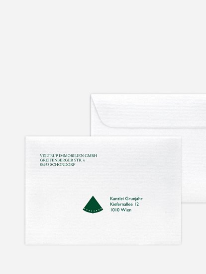 Bedruckte Umschläge geschäftl. Weihnachten Pieceful Christmas