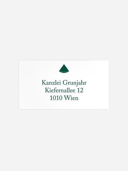 Empfängeraufkleber geschäftl. Weihnachten Pieceful Christmas