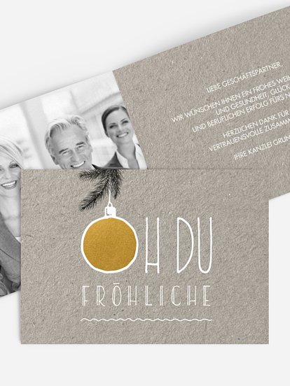 Geschäftliche Weihnachtskarte Oh du Fröhliche