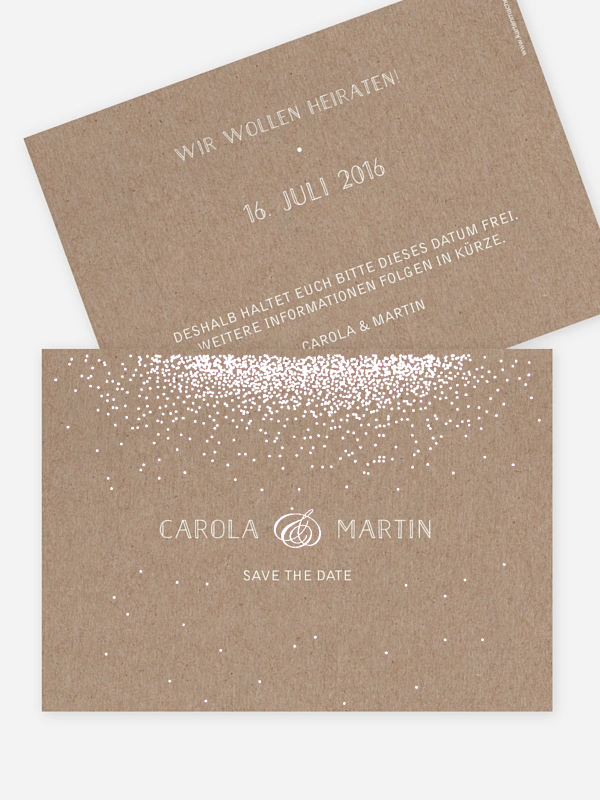 Save-the-Date Karte Glanzvoll Premium