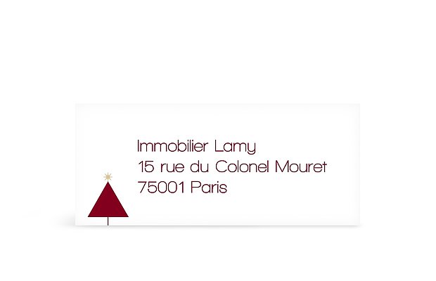 Étiquette expéditeur voeux entreprise Noël minimaliste