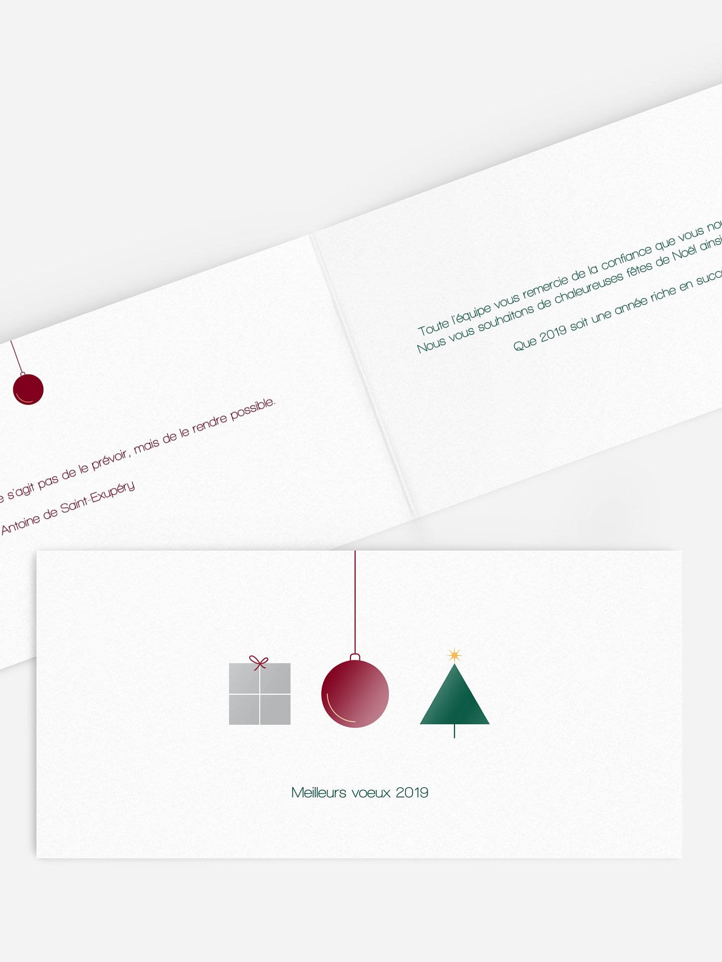 Carte de voeux entreprise Noël minimaliste