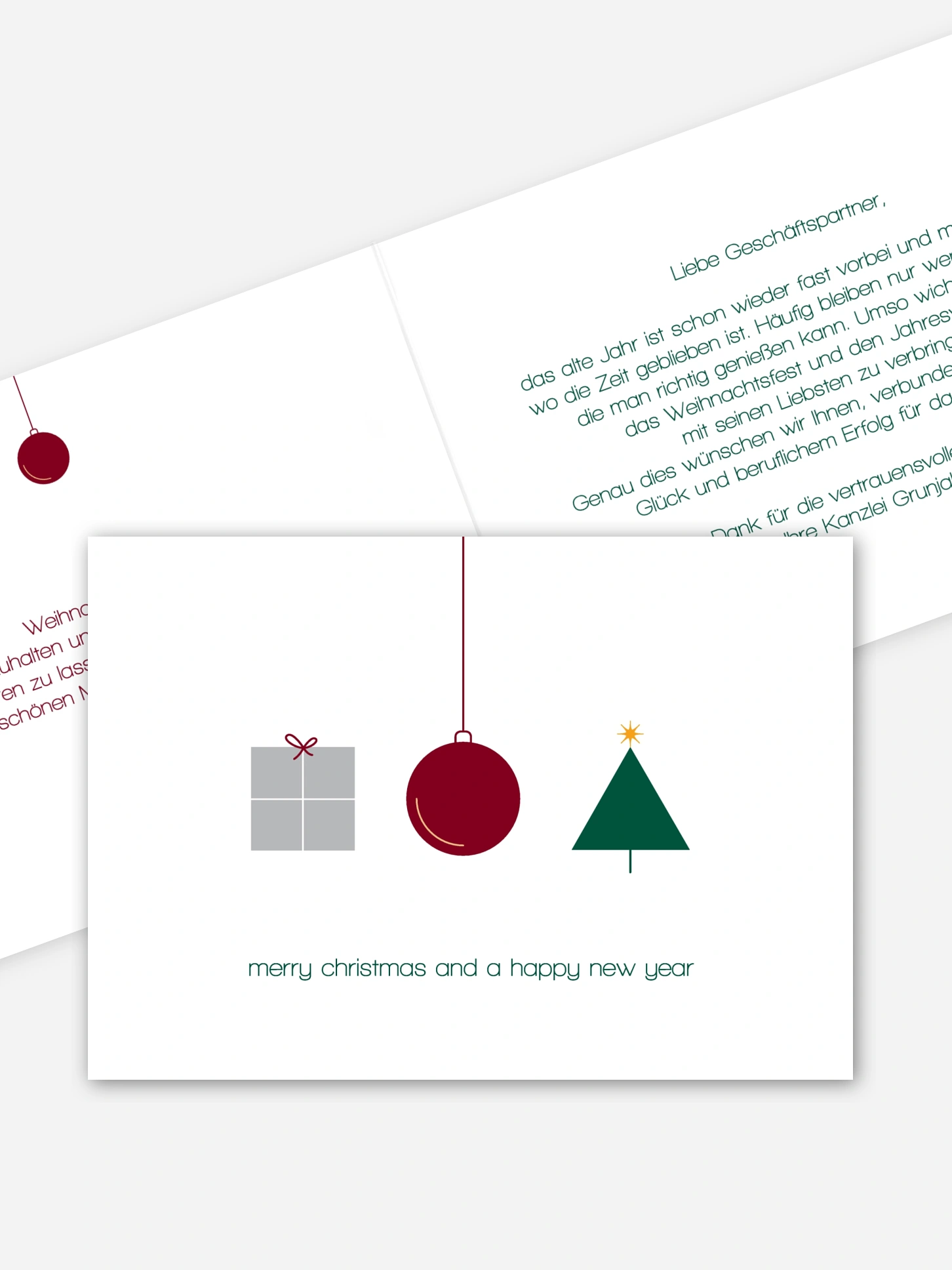 Geschäftliche Weihnachtskarte Reduced Xmas