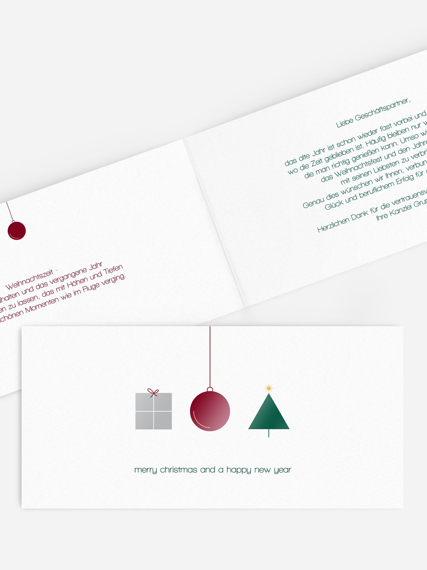 Geschäftliche Weihnachtskarte Reduced Xmas