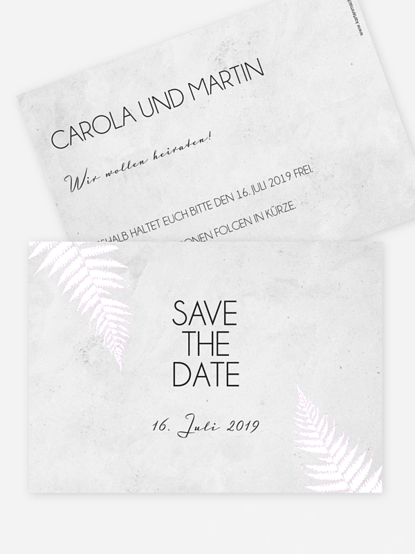 Save-the-Date Karte Industrial Art Premium