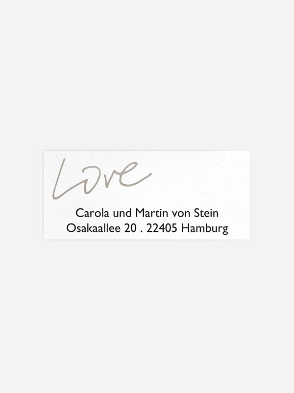 Absenderaufkleber Hochzeit Just Love Premium