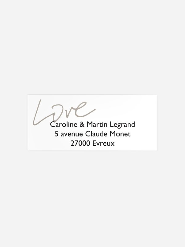 Étiquette expéditeur mariage Just Love Premium