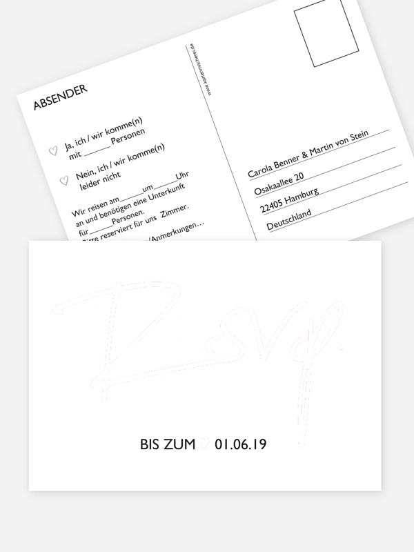 Antwortkarte Hochzeit Just Love Premium