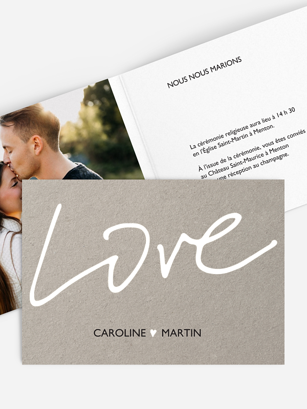 Faire-part mariage Just Love Premium