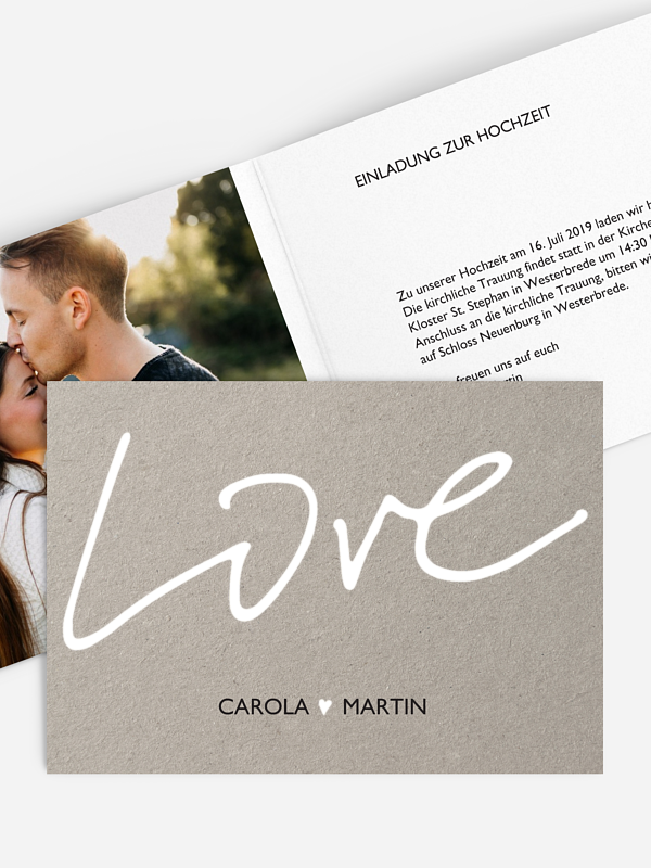 Hochzeitseinladung Just Love Premium