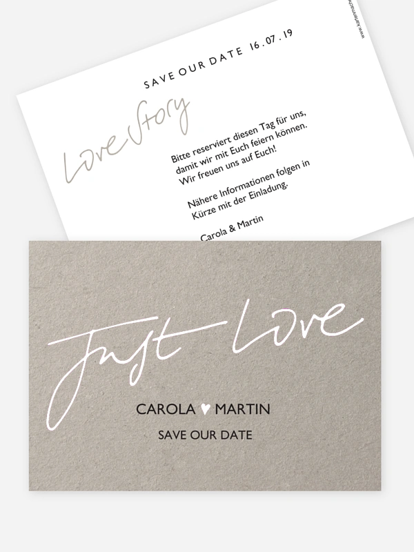 Save-the-Date Karte Just Love Premium