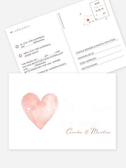 Antwortkarte Hochzeit Herzensmoment Premium
