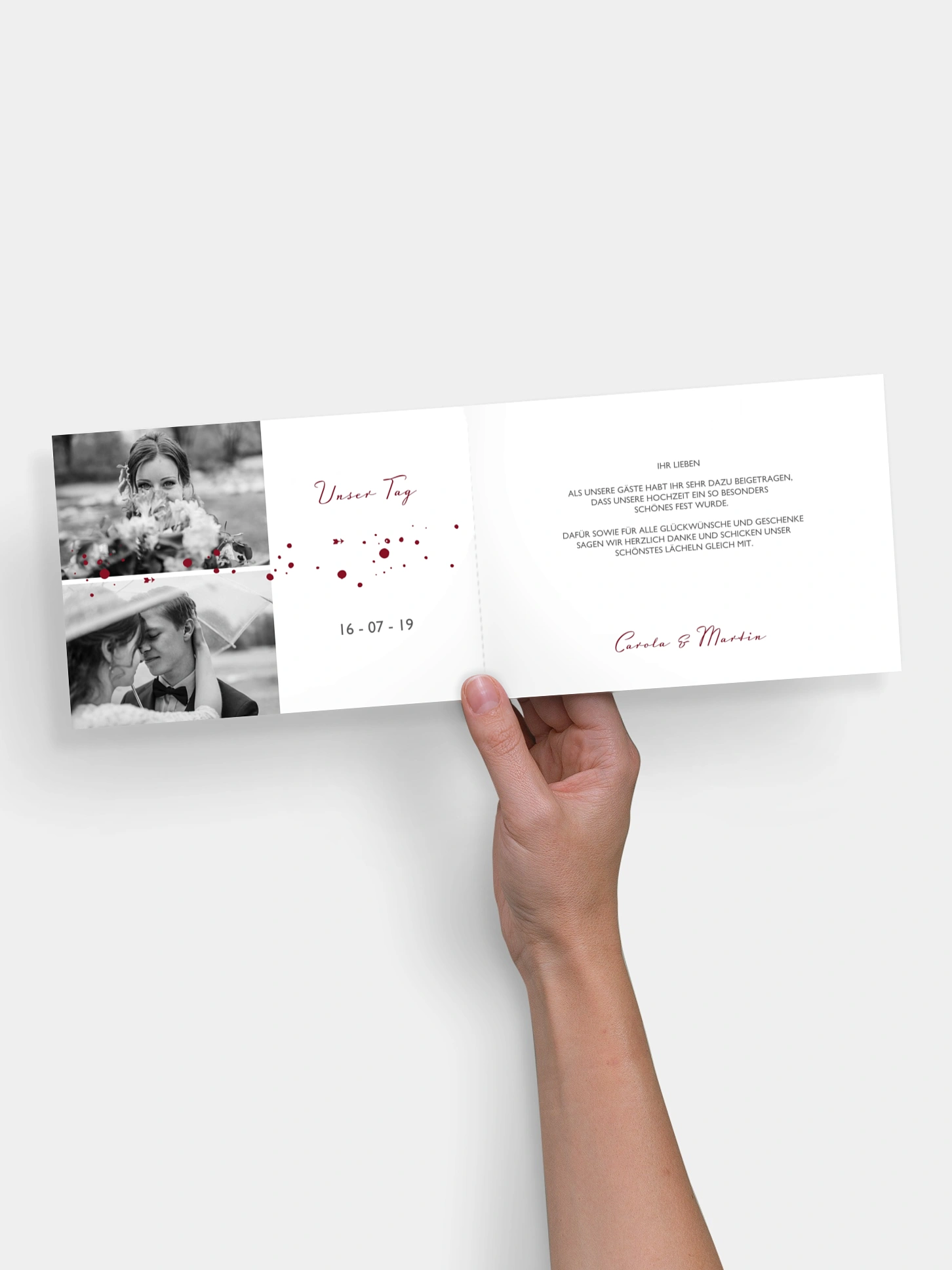 Dankeskarte Hochzeit Herzensmoment Premium
