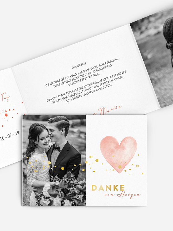 Dankeskarte Hochzeit Herzensmoment Premium