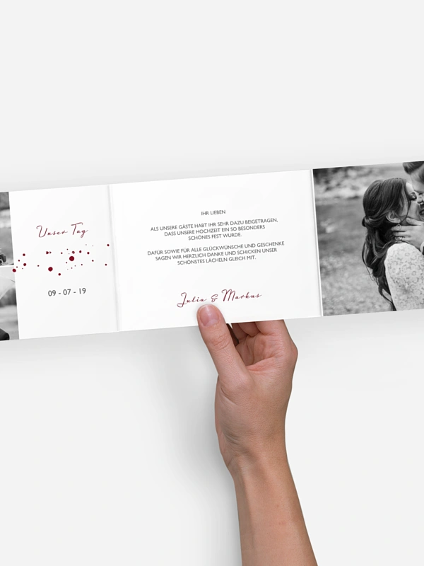 Dankeskarte Hochzeit Herzensmoment Premium