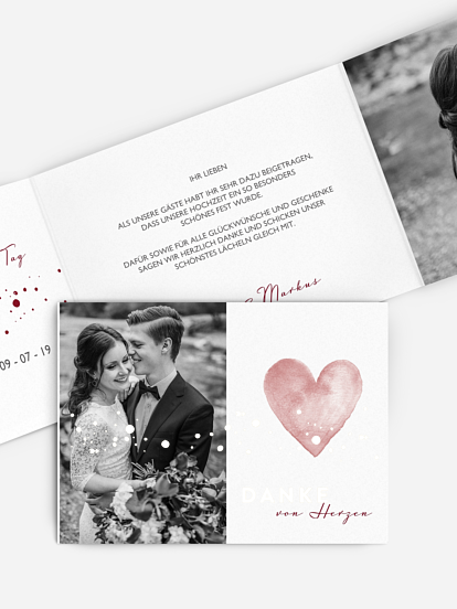 Dankeskarte Hochzeit Herzensmoment Premium