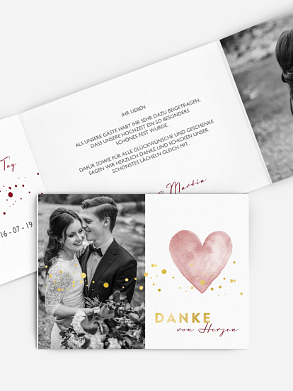 Dankeskarte Hochzeit Herzensmoment Premium