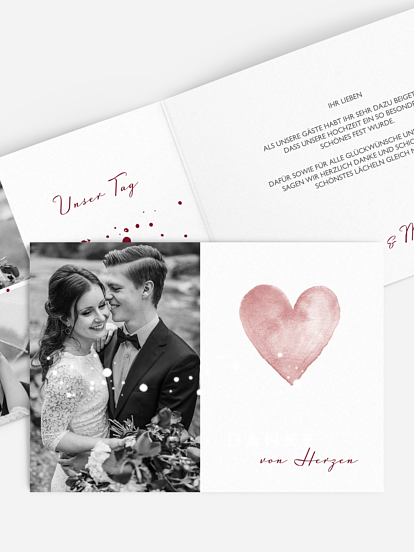 Dankeskarte Hochzeit Herzensmoment Premium