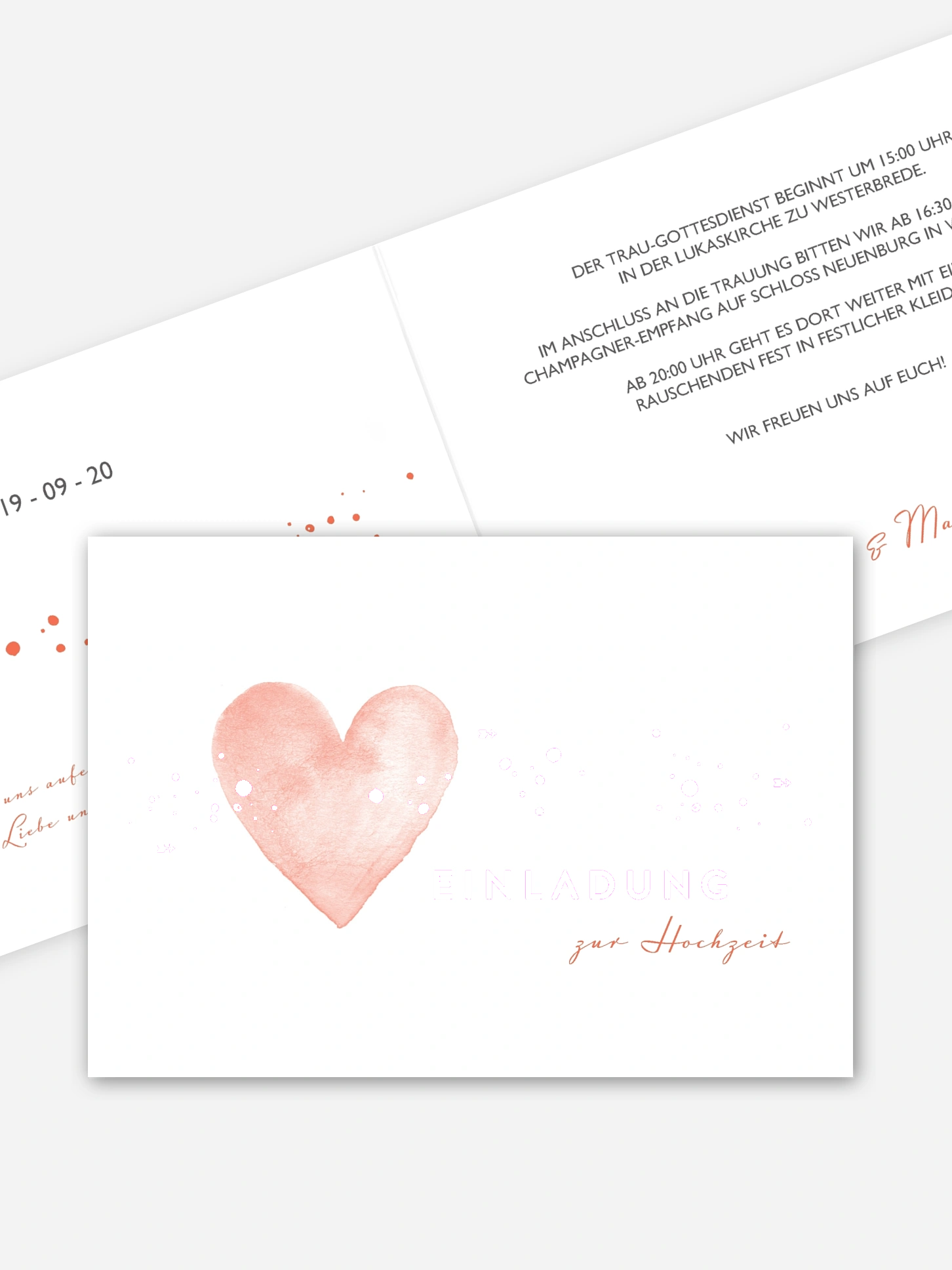 Hochzeitseinladung Herzensmoment Premium