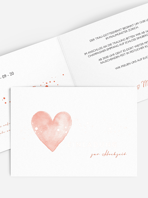 Hochzeitseinladung Herzensmoment Premium