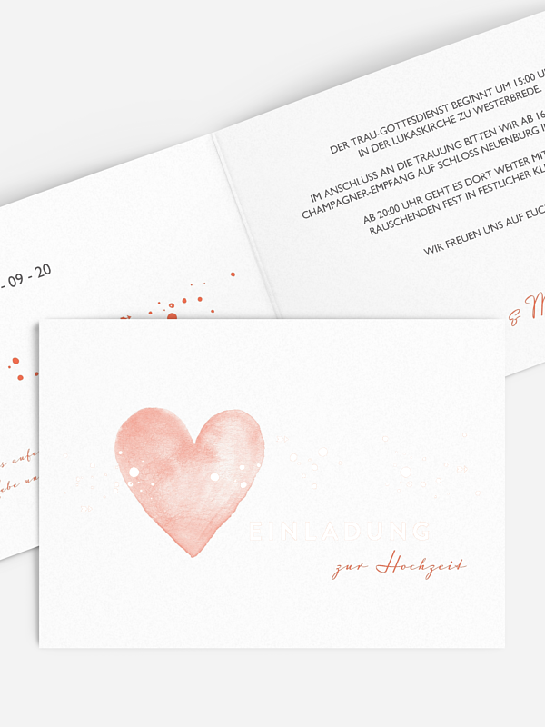 Hochzeitseinladung Herzensmoment Premium