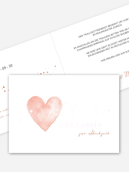 Hochzeitseinladung Herzensmoment Premium