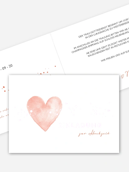 Hochzeitseinladung Herzensmoment Premium
