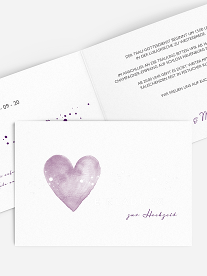 Hochzeitseinladung Herzensmoment Premium