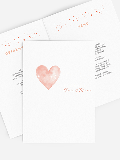 Menükarte Hochzeit Herzensmoment Premium