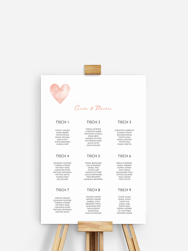 Sitzplan Plakat Herzensmoment Premium
