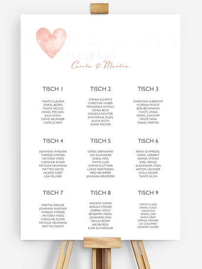 Sitzplan Plakat Herzensmoment Premium