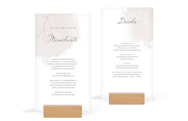 Menükarte Hochzeit Grace