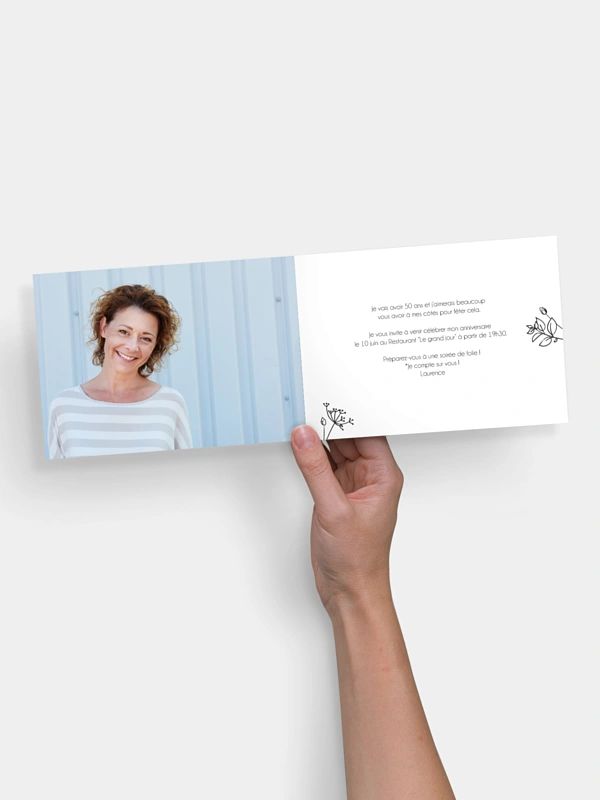 invitation anniversaire 50 Gentle Flowers
