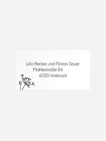 Empfängeraufkleber Party Gentle Flowers